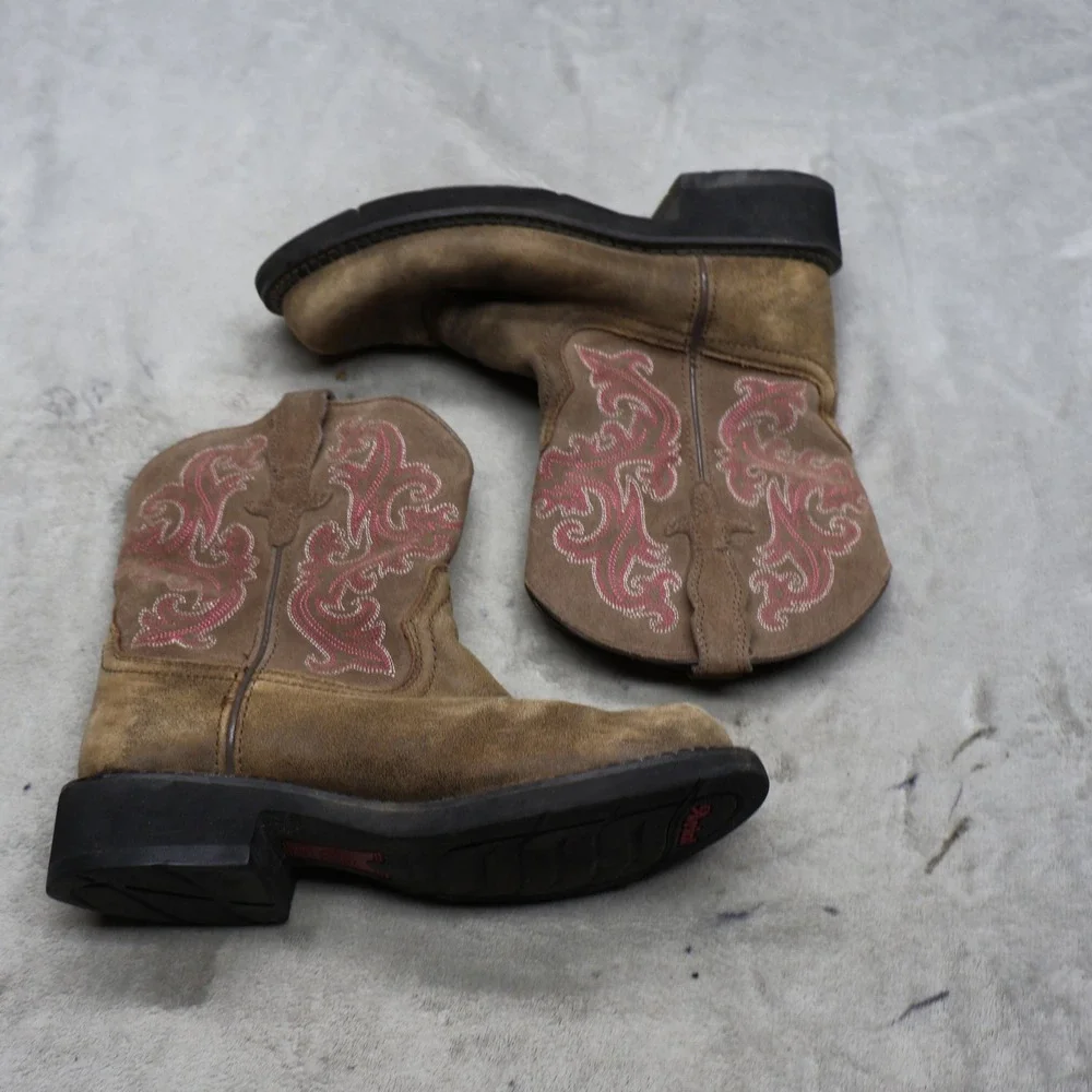 Ariat Womens 9B Cowboy Boots Brown Fatbaby II Leather Western Pull On 10004730